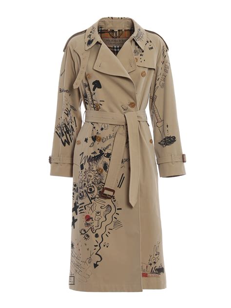 burberry doodle print trench coat|Burberry shell trench coat.